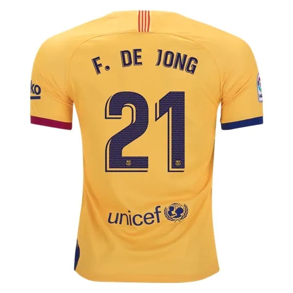 Camiseta Barcelona NO.21 De Jong 2ª Kit 2019 2020 Amarillo